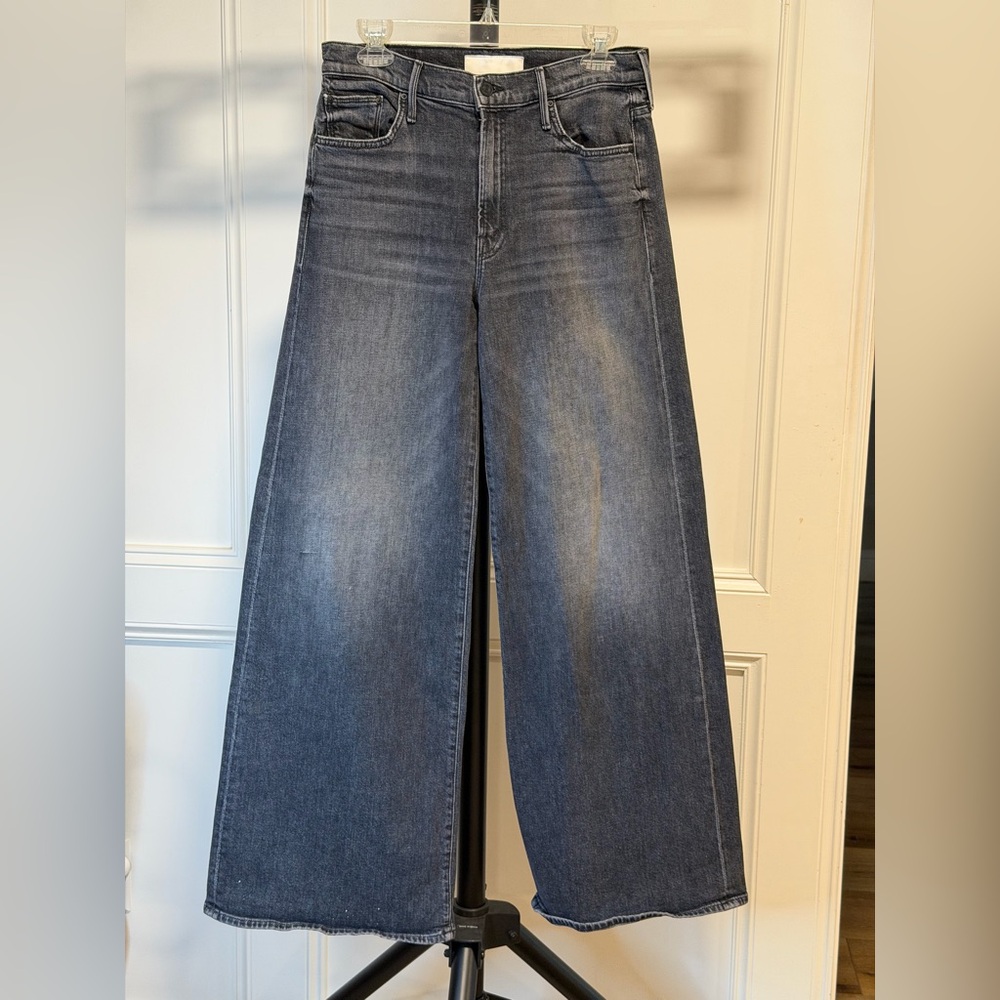MOTHER The Undercover Wide-Leg High-Rise charcoal jeans in Say You’re Sorry 27
